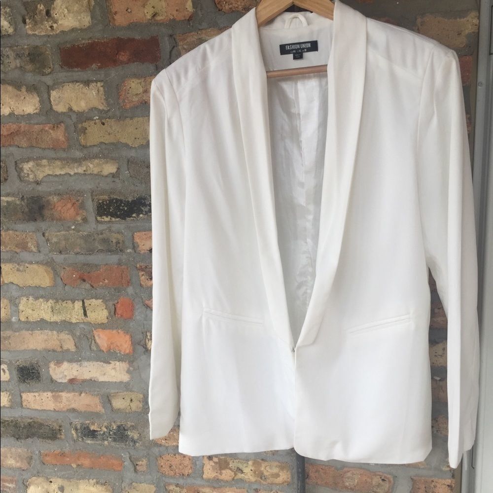 Beautifulwhite Ladies No Button Blazer - image 1
